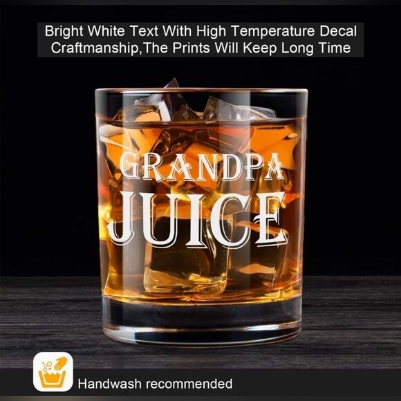 NWOT LIGHTEN LIFE Grandpa Juice Whiskey Glass 12 oz, Valued Wood Box - Picture 6 of 6